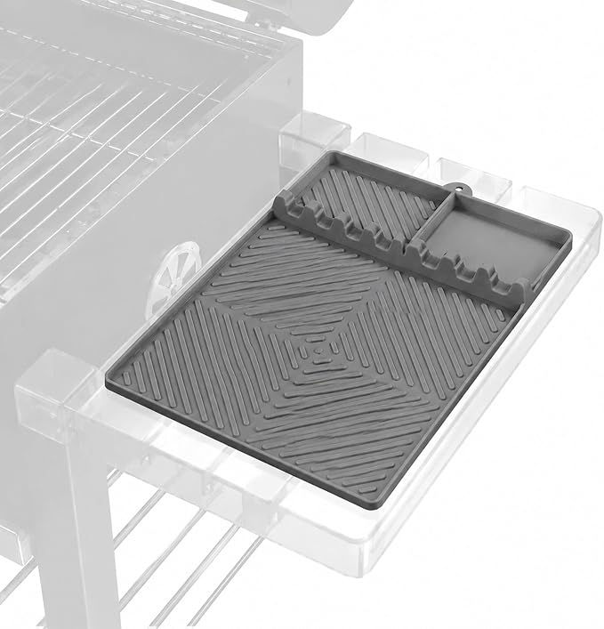 Silicone Grill Side Shelf Mat for Cuisinart Venture | Heat Resistant BBQ Table Protector Non Slip Grease Drip Pad Outdoor Cooking Prep Surface Cover