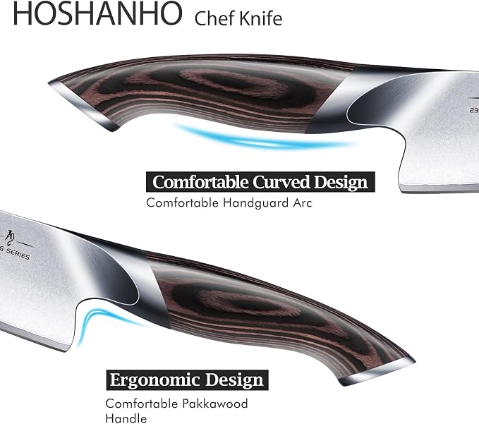 HOSHANHO 6" Kitchen Knife, Professional Japanese High-Class Chef's Knife | Japanese High Carbon Steel Non-slip Ultra Sharp Cooking Knives with Ergonomic Handle, Home Chefs & Gifting