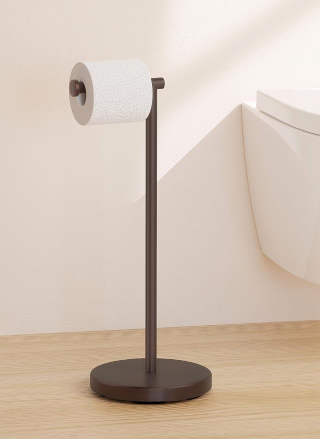 KES Bronze Toilet Paper Holder Stand, Toilet Roll Holder Free Standing with Heavy Base, 18/8 Stainless Steel, BPH283S1-BB