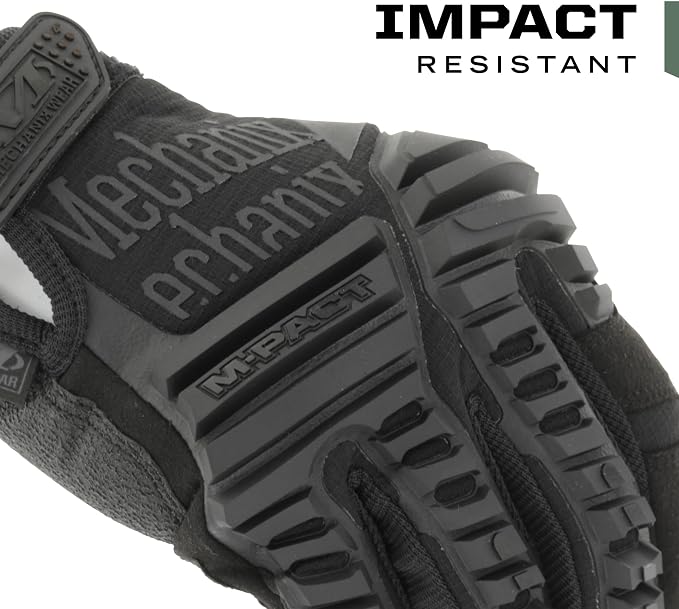 Mechanix Wear: M-Pact Covert Tactical Gloves with Secure Fit, Touchscreen Capable Safety Gloves for Men, Work Gloves with Impact Protection and Vibration Absorption (Black, Medium)