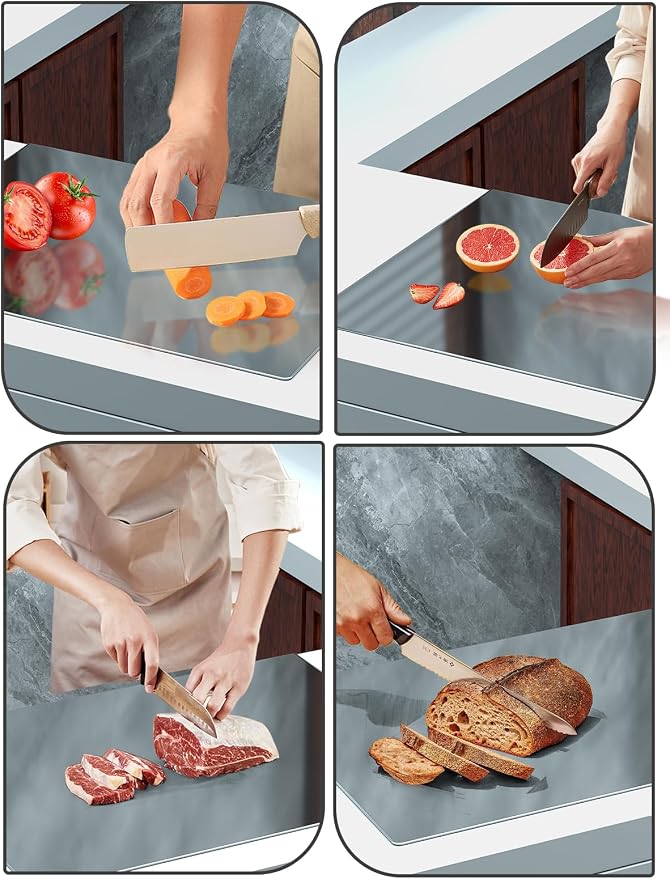 Titanium Cutting Boards for Kitchen，Titanium Cutting Board Large， Dishwasher Safety, Easy to Clean, Cutting Boards Non Toxic, Non Slip&Low Noise Chopping Board(19.6 * 15.3)