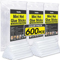 600 Pack Mini Hot Glue Sticks, 4" Long x 0.27" Diameter Glue Sticks for Mini Glue Guns, Multipurpose for Wood, Metal, Glass, Plastic, Floral, Fabric, Leather, Foam, Floral