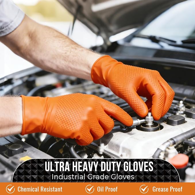 ANBOSON 10 Mil Heavy Duty Diamond Texture Nitrile Gloves, Large, 1000 Ct | Bulk Supply for Businesses, Commercial Teams, Facilities & Professional Workplaces, Reduce Restocking & Operating Costs