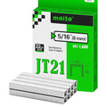 meite JT21 Staples, 5/16 Inch Galvanized Fine Wire Staples for Staple Gun - 7/16" Crown JT21 Staple Refill, Ideal for Upholstery, Crafts, Furniture (5 Packs)