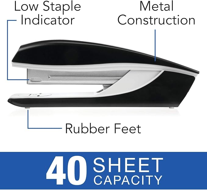 Swingline Stapler, NeXXt Series Wow, Desktop Stapler, 40 Sheet Capacity, Black (55047095)
