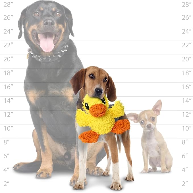 MIGHTY® 6 Pack Medium Microfiber Balls Ultra Durable Plush Dog Toys | Duck Lizard Elephant Monster Rabbit Bull: Multiple Layers and Reinforced Seams, Washable and Floats, Mighty® Construction