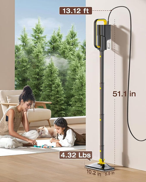 10-in-1 Steam Mop with Detachable Handheld Steamer,350ml Tank, 10s Heat-Up, 248°F Steam Cleaner, 2-Level Control and Swivel Head for Floor,Carpet,Tiles, BBQ grill,Car Accessories Dark Grey