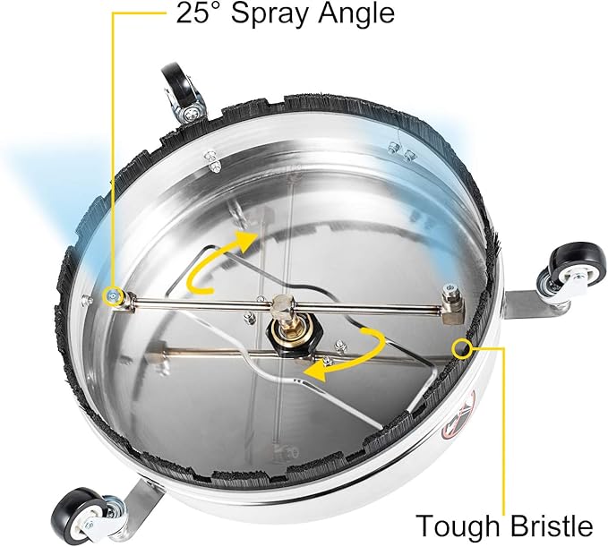 VEVOR Surface Cleaner, 4000 PSI 16" Pressure Washer With 1/4" QC for Decks, Stainless Steel Twin Rotary Arm