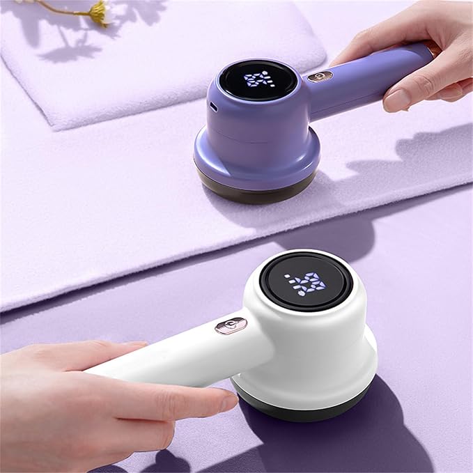 Sissty Rechargeable Fabric Shaver, Sissty Lint Remover, Sissty Fabric Shaver, Sissty Rechargeable Fabric Shaver for Clothing, Couch Fabric Pilling Remover with 3 Speeds and LED Display (White)