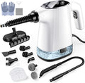 Handheld Steam Cleaner, Portable Steamer for Cleaning with 18PCS Accessories, 12s Fast Heating, Pressurized Steam Cleaner for Home, Kitchen, Bathroom, Car Detailing, Window, and Clothes, White
