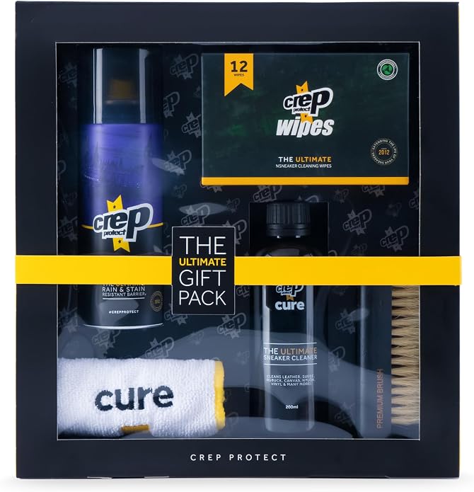 Crep Protect Shoe Protector Spray Gift Set - Waterproof Shoe Spray & Sneaker Cleaner Kit, White Shoe Cleaner, Sneaker Wipes, Premium Brush & Microfiber Cloth