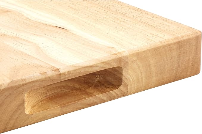 Winco 12" x 18" Heavy-Duty Cutting Board | Inset handles, Minimizes dulling, Attractive appearance, Great for Charcuterie, Cheese, Appetizers and Buffet Displays