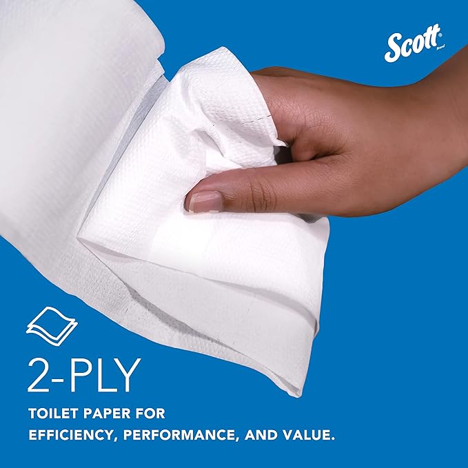 Scott Professional High-Capacity Jumbo Roll Toilet Paper, Bulk (07805), 2-Ply, Septic Safe, White, Non-Perforated (12 Rolls at 1,000' Each, 12,000'/Case)