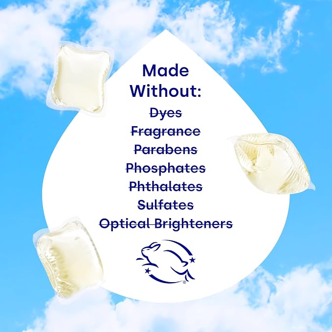 Dropps Free & Clear Laundry Detergent Pods (64 Count) - Unscented liquid Pods | Fights Odors & Stains | Free of Dyes Parabens & Perfumes | Hypoallergenic | Clean Ingredients | Plastic Free Packaging
