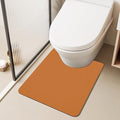 TYUU Toilet Rug, Thin Toilet Rugs U Shaped Washable Non Slip Absorbent Quick Dry Low Pile Toilet Mat, 20"x24" U Shape Orange