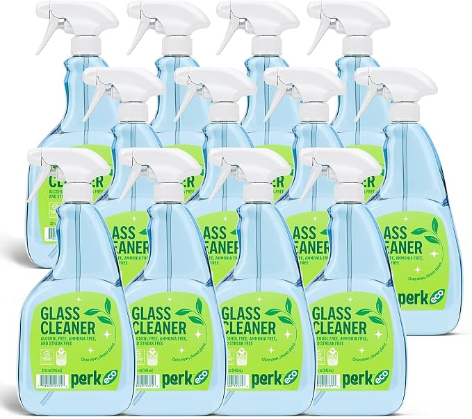 Perk Eco Glass Cleaning Spray, Citrus, 32 oz., 12/Carton