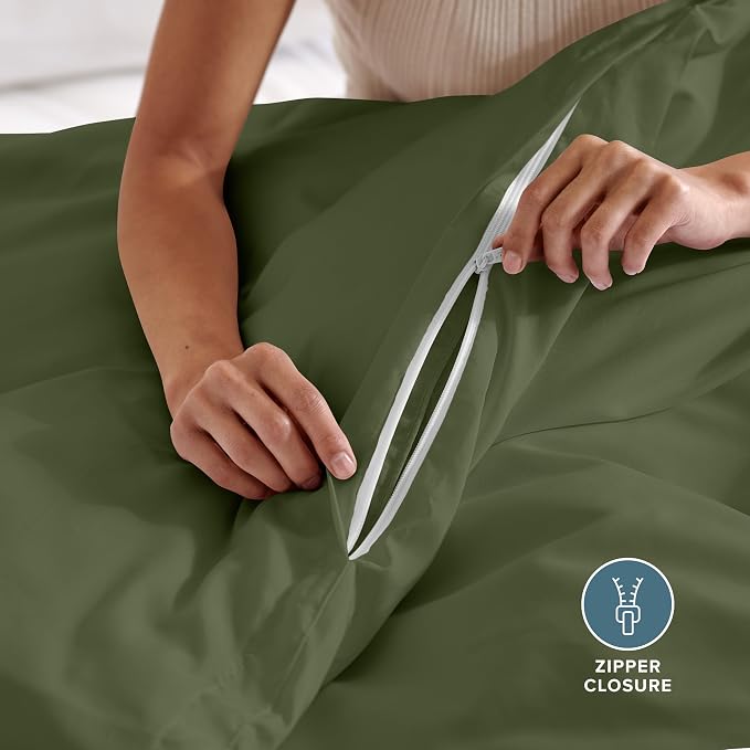 Bare Home Bedding Duvet Cover Extra Long Size - Premium 1800 Super Soft Collection - Lightweight, Cooling - Soft Breathable Bedding Duvet Cover (Twin/Twin XL, Cypress)