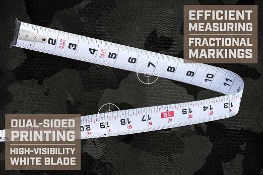 Spec Ops Tools 35-Foot Elite Series Tape Measure, 1 1/4" Double-Sided Blade, Includes Fractional Markings, 12 Feet of Stand Out, Military-Grade Composite Case, 3% Donated to Veterans