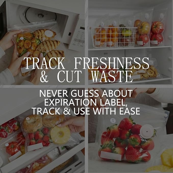 30-Pack Small Vacuum Sealer Bags & 2 Bonus Sealing Clips, Compatible with Chef Preserve – BPA-Free (8 x 10 in) Reusable Food Storage Bags for Freezer, Microwave, Sous Vide – Leak-Proof