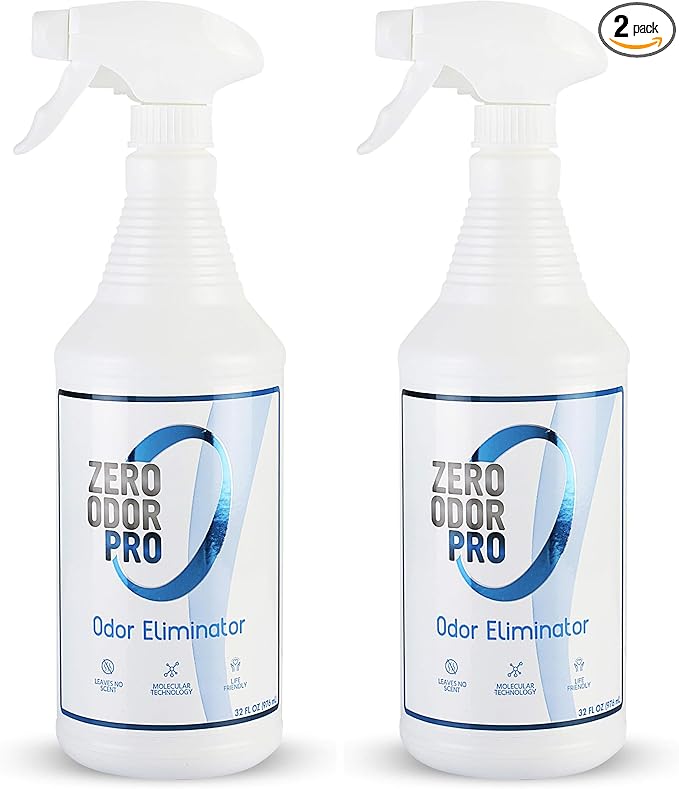 Zero Odor Pro - Commercial Strength Eliminator Odor Neutralizer, Room Deodorizer Odor Eliminator Musty Smell - Strongest Odor Eliminator Trigger Spray, (32-ounce) (Pack of 2)
