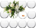 Sawysine 12 Pcs Bubble Bowl Vase Centerpiece Round Glass Flower Vase Bulk Clear Terrarium Fish Bowl for Wedding Event Goldfish Planter Floral Centerpiece Office Home Decor (7.8''w X 6.3''h)