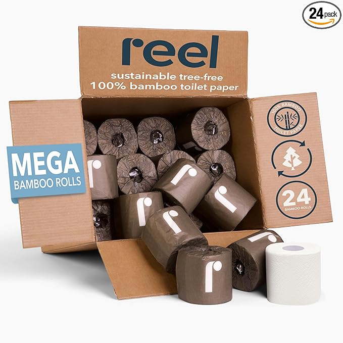 Reel, Tree-Free, 100% Bamboo Toilet Paper (Box of 24)