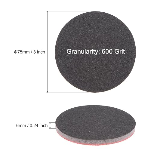 uxcell 100pcs 600 Grit Sanding Sponge 3 Inch Hook and Loop Sponge Sanding Disc Wet/Dry for Car Wood Drywall Metal