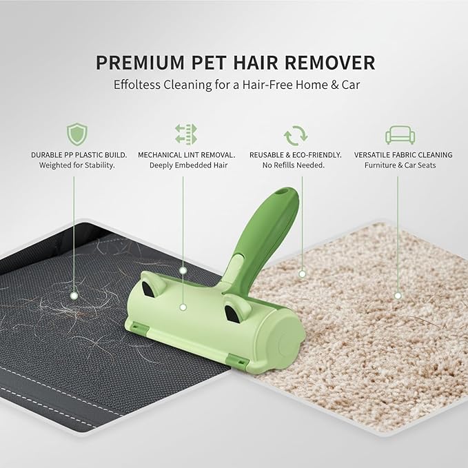 Reusable Lint Remover Brush for Furniture, Carpet & Car Seats - Mechanical Cleaning Tool with Durable PP Handle
