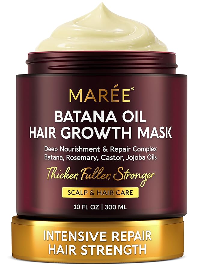 MAREE Deep Conditioning Hair Mask for Damaged Hair Treatment – Keratin Hair Care for Hydrating Growth Repair Moisturizing – Dry Curly Color Refreshing – 10 Fl Oz, Yellow