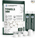 100 PCS Compressed Towel Tablets - Travel Disposable Towels, Compressed Hiking Toilet Paper, Wilderness Wipes, Compact Toilet Paper, Disposable Compressed Face Towel for Camping, Backpacking & Beauty