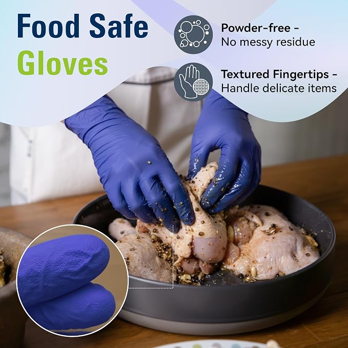 SWIFTLITE Disposable Nitrile Gloves, Food Safe, Latex-Free Powder-Free, Kitchen Rubber Gloves for Cooking and Cleaning