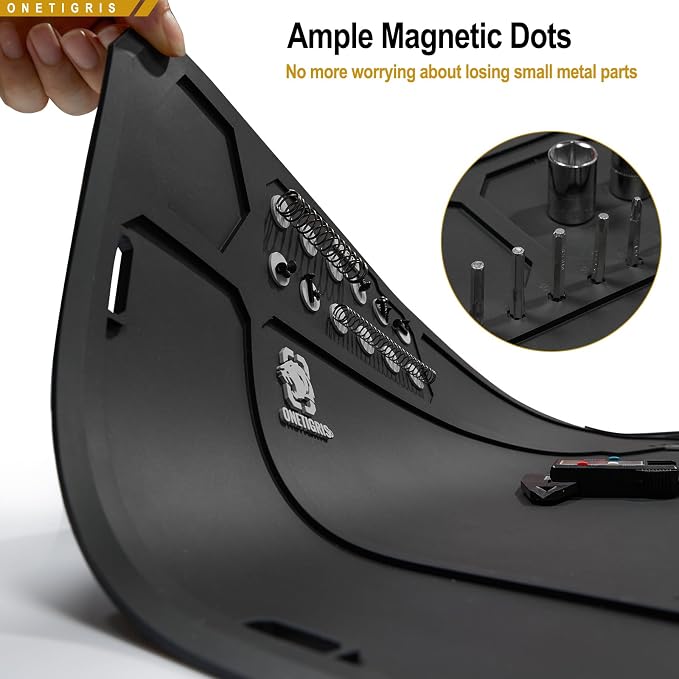 OneTigris Gun Clean Mat Magnectic for Table, Extra Large 48"x16" Anti-Slip Rubberized Repair Mat for Gun Parts, Protects Work Surface from Solvents and Oils