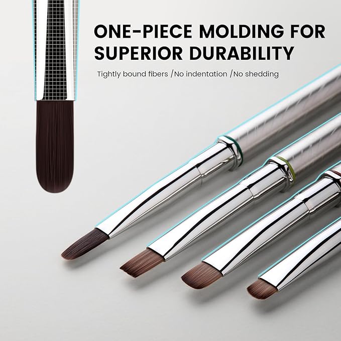 YOKEFELLOW EliteAlly Nail Art Brush,13mm Lengthen Oval Nail Brush for Builder Gel & Polygel Smooth Application, Professional Nail Art Tool(EA04 ROUND-L)