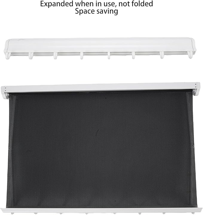 Sonew Wall Mounted Clothes Drying Rack 23.6 Inch Retractable Space Aluminum Laundry Drying Mesh Net – Drill- PullOut Design for Bathroom Laundry Room Balcony – 15 Kg Capacity (White)