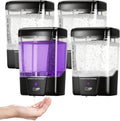 4 Pack Automatic Soap Dispenser Wall Mount,Touchless Liquid Soap Dispenser,Battery Operated,600 ml / 20 oz Commercial Hand Detergent Dispenser for Office Home Kitchen School Bathroom Hotel Restaurant
