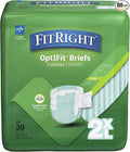 FitRight OptiFit Extra Adult Briefs, Incontinence Diapers with Tabs, Moderate Absorbency, 2XL, 60 to 70", 20 Count (Pack of 4)