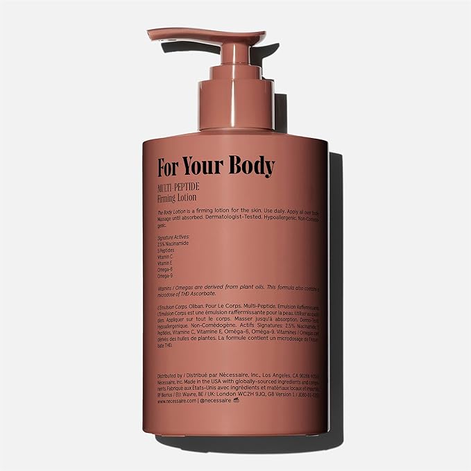 Nécessaire The Body Lotion Olibanum - Multi-Peptide Moisturizer - Firming Body Lotion for Women + Men. 2.5% Niacinamide. Non-Comedogenic + Hypoallergenic for Sensitive Skin - 15.2oz