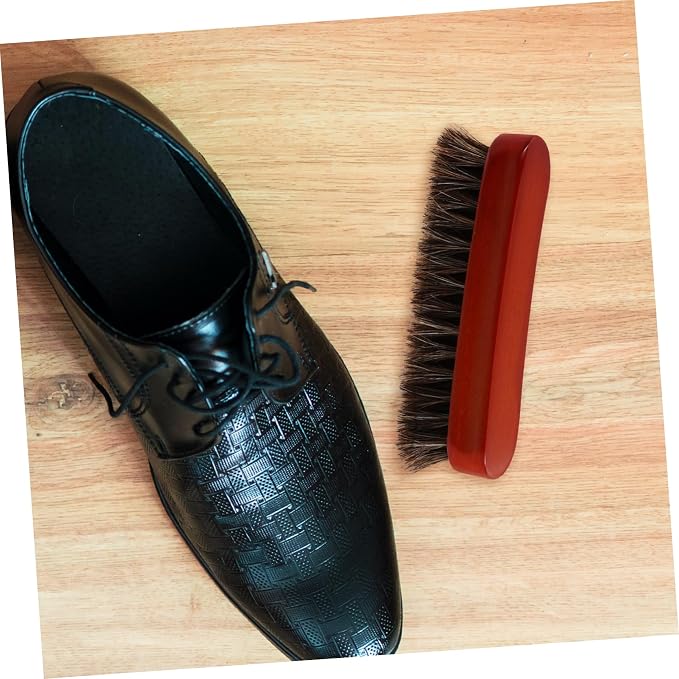 2pcs Wooden Horse Hair Shoe Cleaning Brush Portable Small Scrubber for Polishing for Sneakers Boots and Hats Practical Design for Easy Use and Efficient Grime Removal