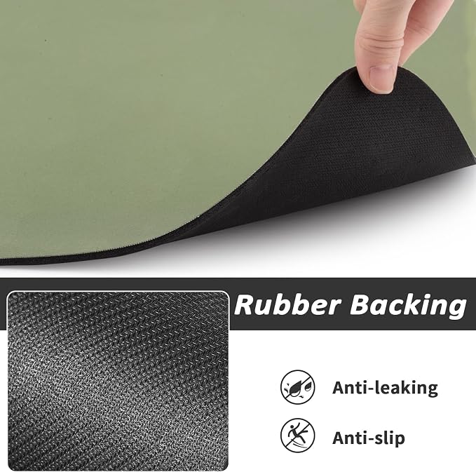 HotLive Dog Food Mat - Absorbent Cat Mat for Food and Water, No Stains Pet Feeding Bowl Mat, Easy to Clean Pet Placemats, Quick Dry Dog Water Dispenser Mat for Messy Drinkers | Green 18"x 28"