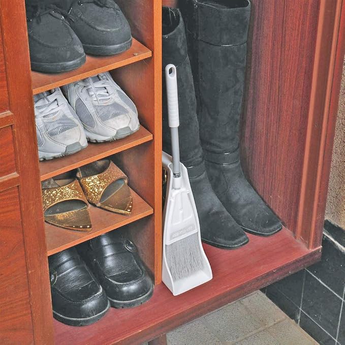Azuma AZ190-ent Broom Dustpan Set, Petit Dustpan Set, for Entryway, Dustpan Width: Approx. 3.5 inches (9 cm), Total Length: Approx. 16.1-22.0 inches (41-56 cm), Flexible Spikes Even Fine Trash