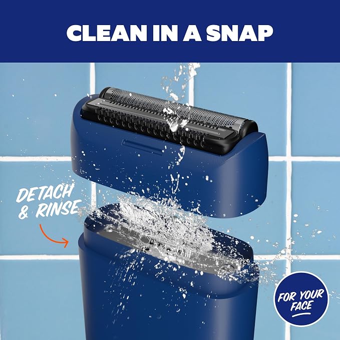 Dollar Shave Club | for Your Face Foil Shaver | Dual-Purpose Head, Shower Safe, Easy to Clean | Electric Foil Shaver for Men, Beard and Face Foil Shaver, Electric Razor