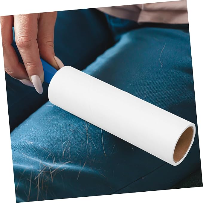 38mm Inner Diameter Sticky Lint Roller Refills 10 Rolls PET Hair Remover Replacement for Furniture Couch Carpet and Bedding Adhesive Cleaning Paper 16cm White