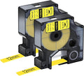 Nineleaf 2 Pack Compatible for DYMO 18056 Rhino Heat Shrink Tube Industry Label Tape 12mm 1/2" x 5ft Black on Yellow Wire Tapes for Industrial Rhino Pro 3000 4200 5000 5200 6000 3M Label Maker