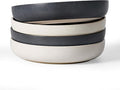 famiware Milkyway 33 oz Bowl Set, Pasta Bowls Set of 4, Salad Bowls, Double Reactive Glaze, Sturdy & Stackable, Ideal for Housewarming, Festivals, Dark Charcoal & White Full Glaze Matte