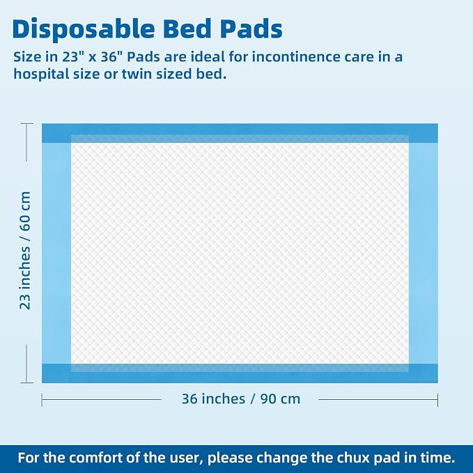 150 Count Disposable Beds Pads,23"x36" Waterproof Adults Incontinence Chucks Underpads,Absorbent Leakproof Pee Pads for Kids,Elderly,Extra Large Dog Puppy Training Pad, Baby Changing Liner