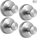 Large 15lb Suction Cup Hooks for Shower, No-Drill Bathroom Towel Hooks for Robes, Loofah, Removable Mountable on Glass, Tile, Mirrors, Smooth Non-Porous Surfaces(4, Brushed Nickel)