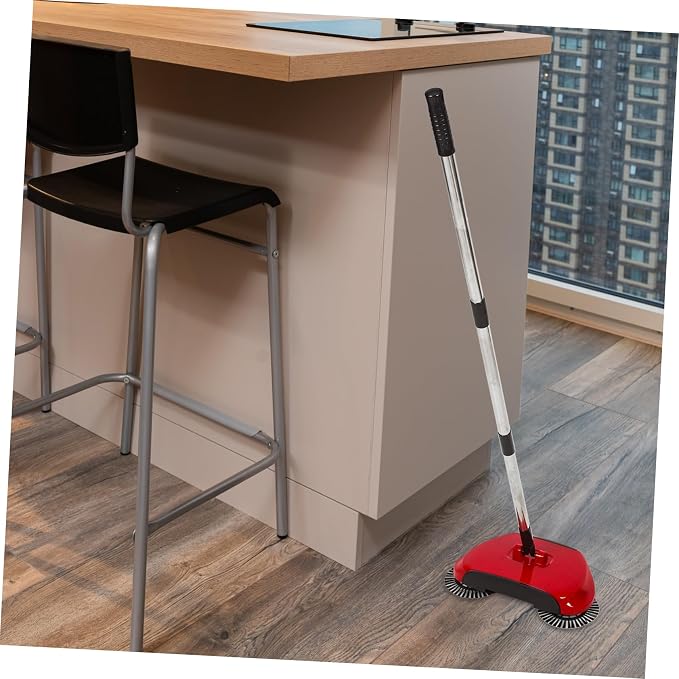 Healifty Push Sweeper Broom and Dustpan 3-in-1 Floor Cleaning Multi-Surface No Electricity Random Color
