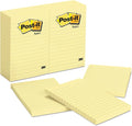 Post-it 660YW Post-it Notes, Lined, 100 Sh/Pad, 4-Inch x6-Inch, 12/PK, Yellow