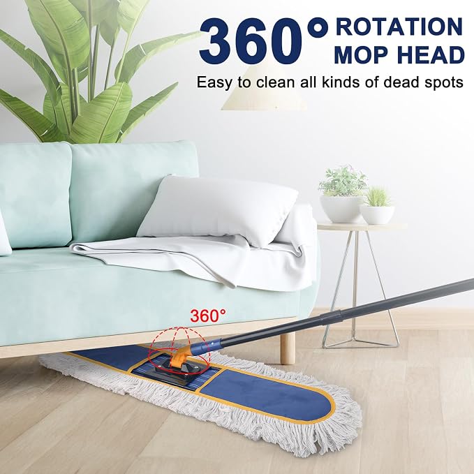 4 PCS Outdoor/Indoor Broom and 24" Commercial Dust Mop