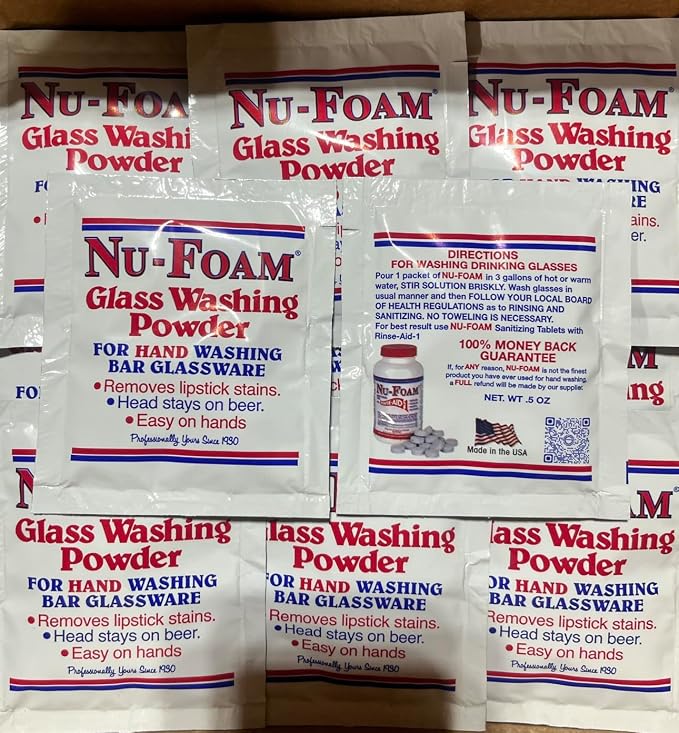 Nu-Foam Glass Washing Powder (100 Packets)